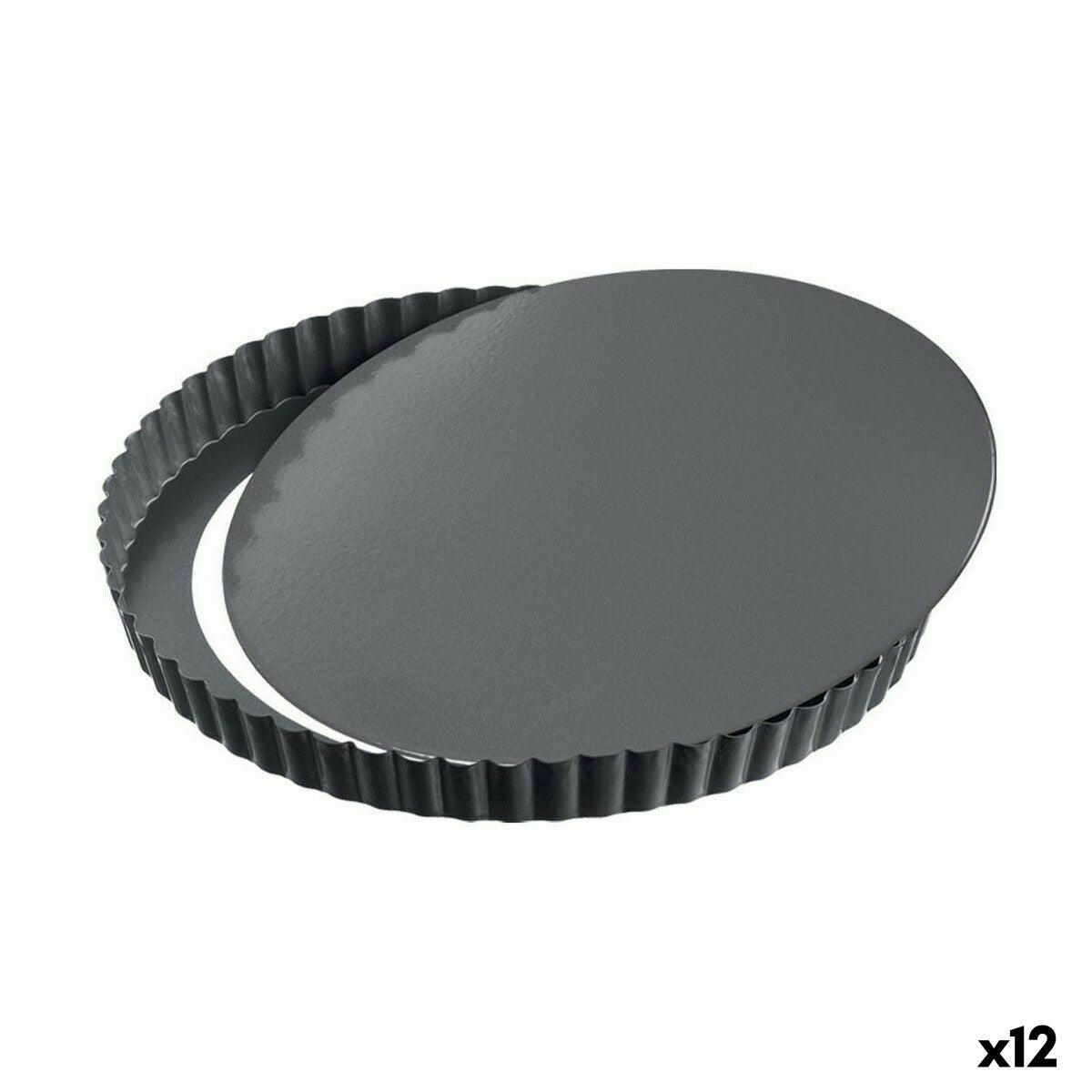 Kuchenspringform Quttin Schwarz Kohlenstoffstahl 32 x 2,8 cm (12 Stück)