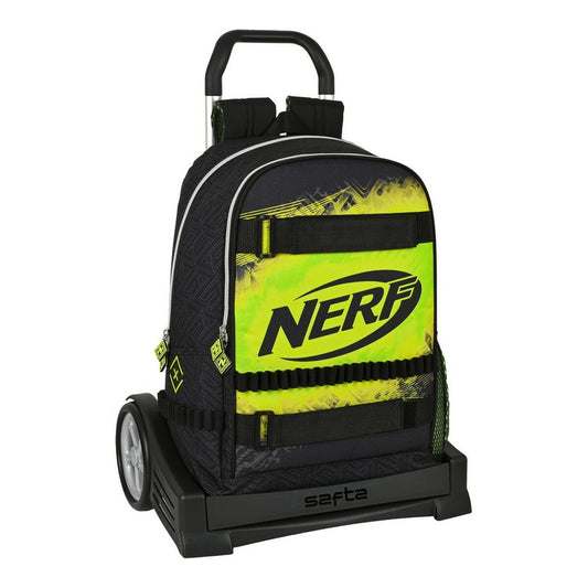 Schulrucksack mit Rädern Nerf Neon Schwarz Neongrün (31 x 44 x 17 cm)