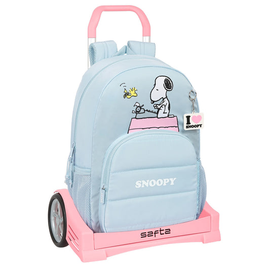 Schulrucksack mit Rädern Snoopy Imagine Blau 30 x 46 x 14 cm