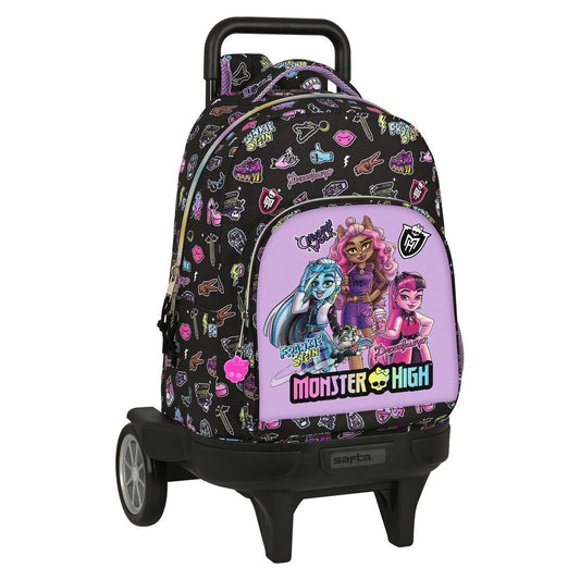Schulrucksack mit Rädern Monster High Creep Schwarz 33 X 45 X 22 cm