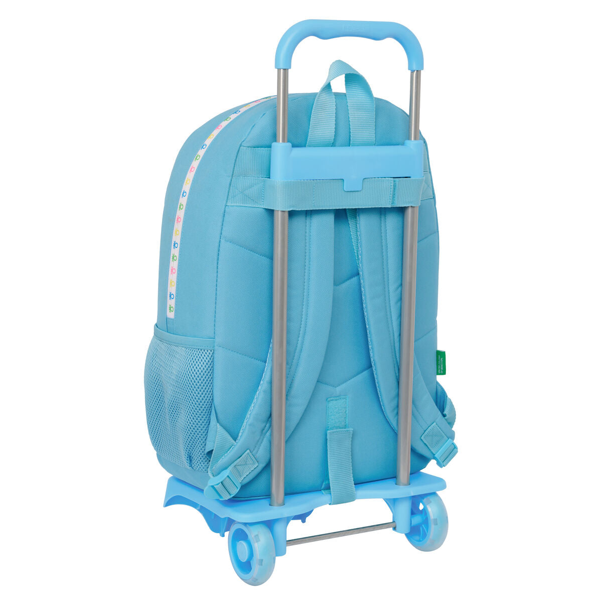 Schulrucksack mit Rädern Benetton Spring Himmelsblau 30 x 46 x 14 cm