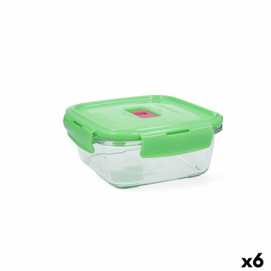 Lunchbox hermetisch Luminarc Pure Box Holy grün Glas karriert 760 ml (6 Stück)