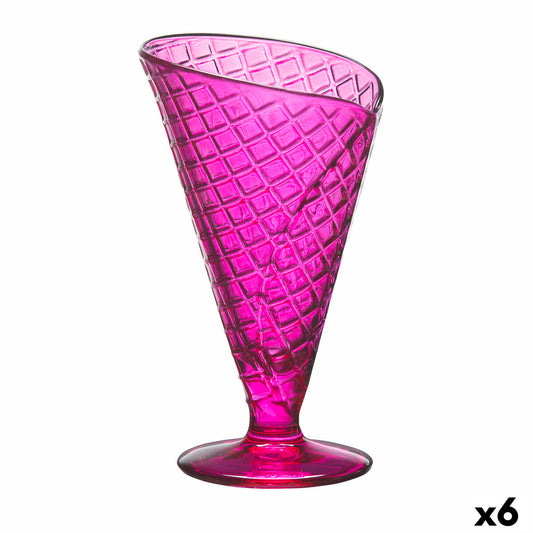 Eiscreme- und Milchshakes-Becher Gelato Pink Glas 210 ml (6 Stück)