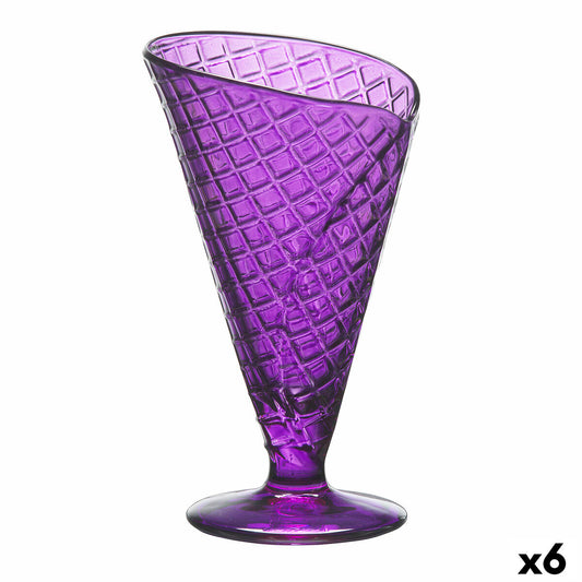 Eiscreme- und Milchshakes-Becher Gelato Violett Glas 210 ml (6 Stück)