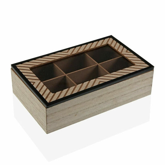 Dekorative Box Versa Cohen Holz Minimalistisch Holz MDF (17 x 7 x 24 cm)