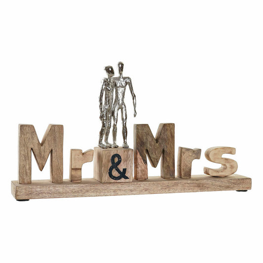 Deko-Figur DKD Home Decor Mr & Mrs Silberfarben Aluminium (51 x 7,5 x 28 cm)