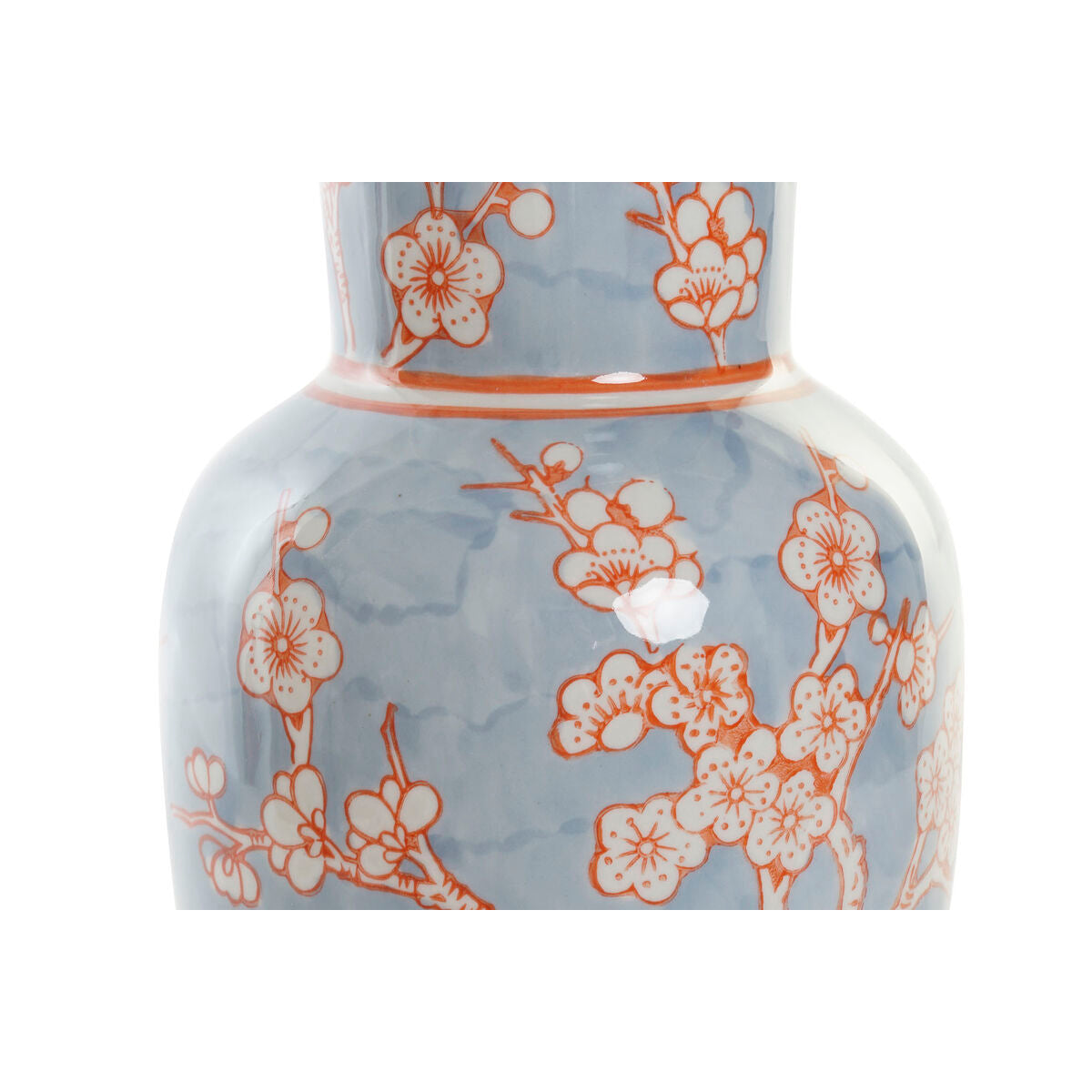 Vase DKD Home Decor 13 x 13 x 31 cm Porzellan Blau Orange Orientalisch