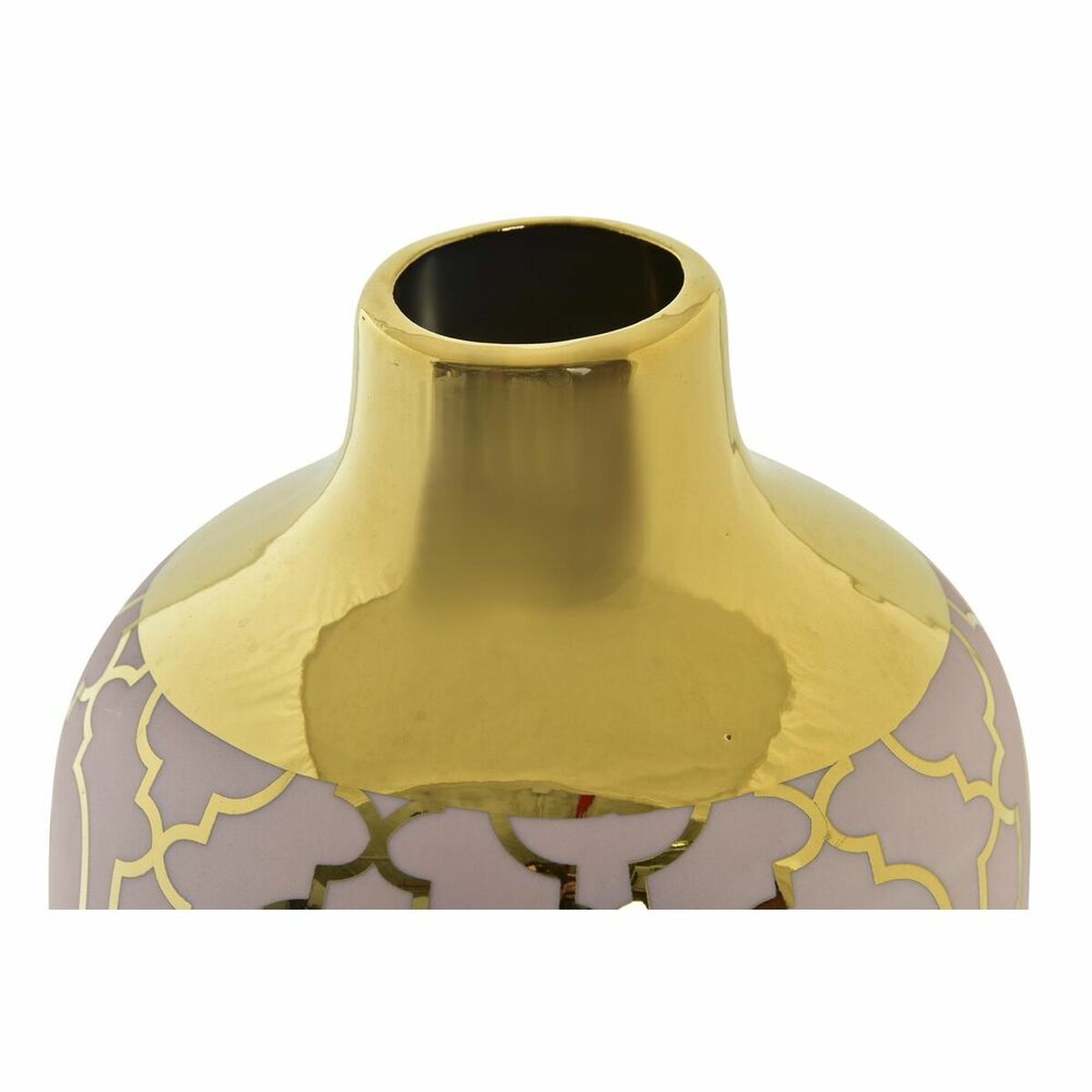 Vase DKD Home Decor 13 x 13 x 26 cm Porzellan Rosa Gold Orientalisch Verchromt