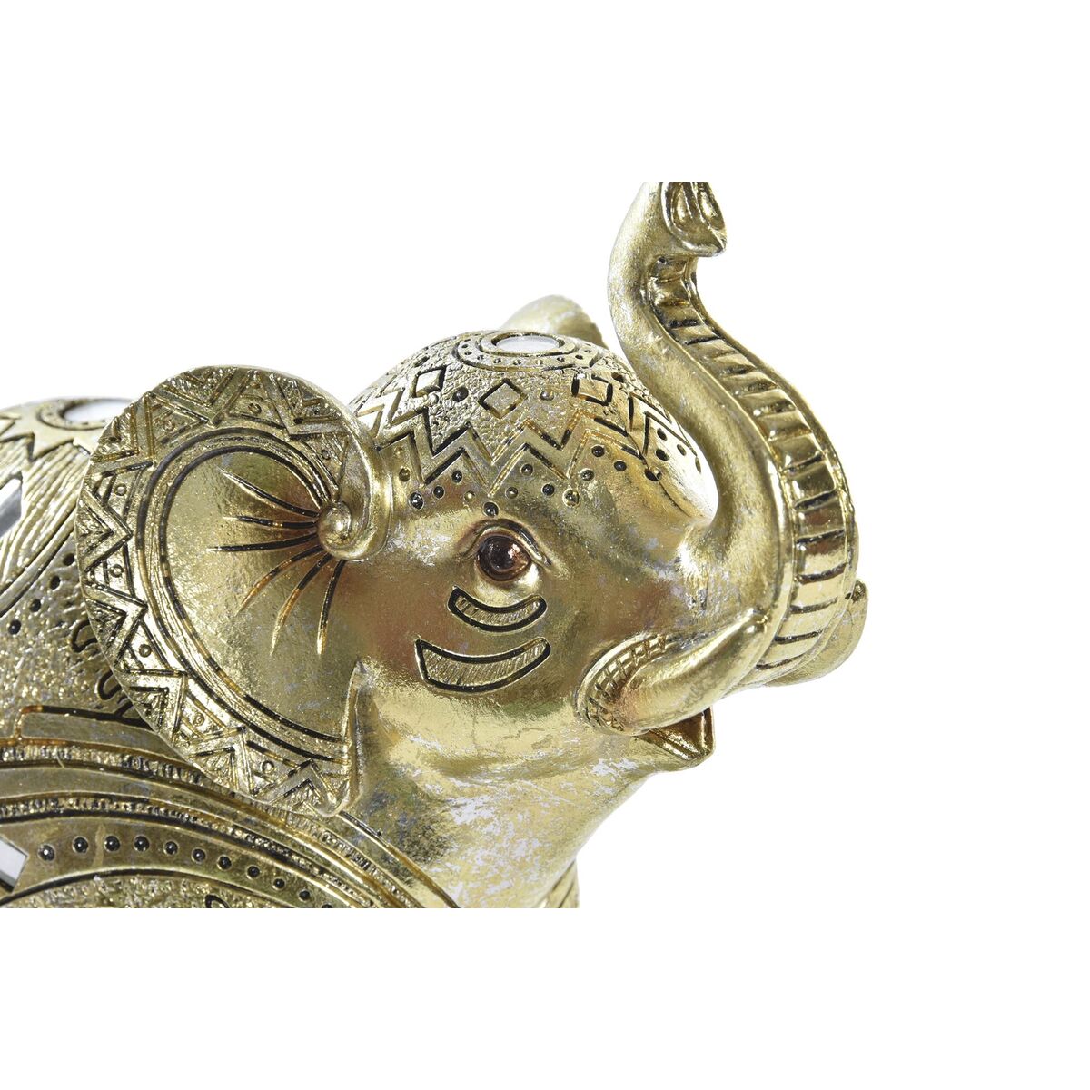 Deko-Figur DKD Home Decor Gold Elefant Kolonial 19 x 8 x 18 cm
