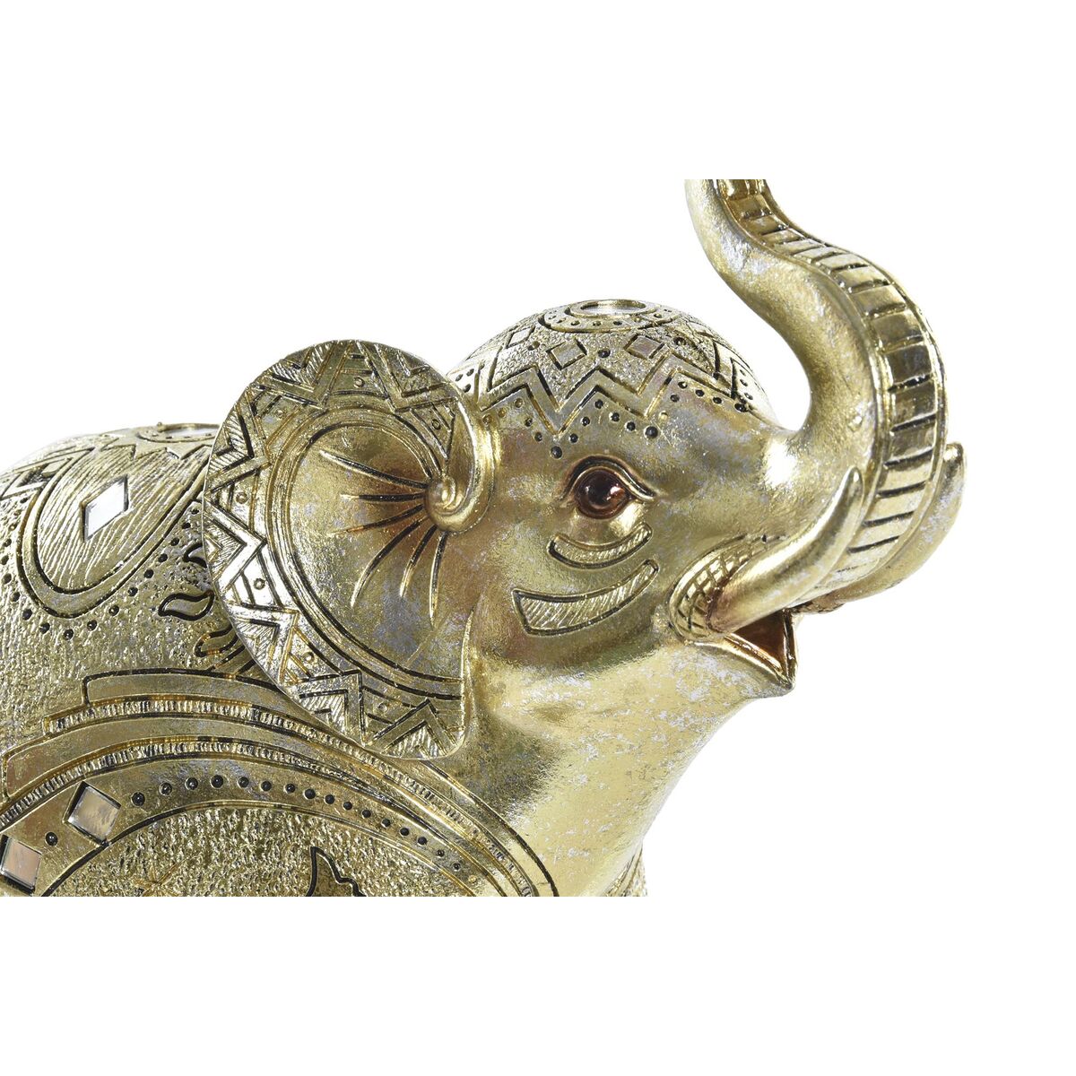 Deko-Figur DKD Home Decor 24 x 10 x 24 cm Elefant Gold Kolonial