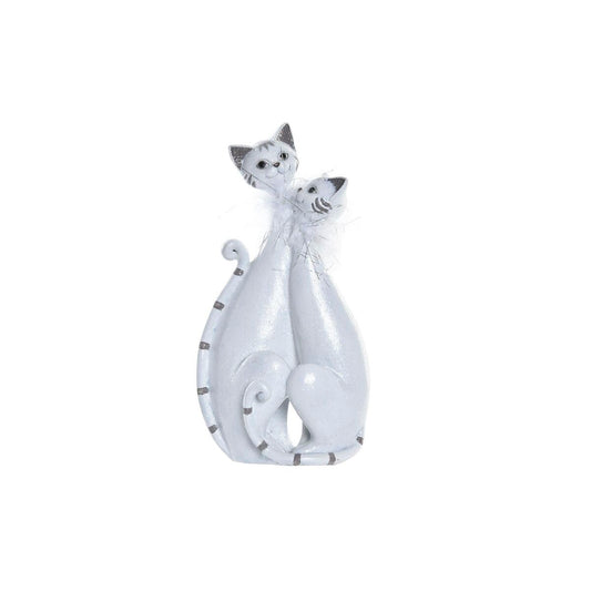 Deko-Figur DKD Home Decor 15 x 10 x 29 cm Weiß Katzen Romantisch