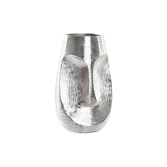 Vase DKD Home Decor Gesicht Silberfarben Aluminium Moderne (19 x 19 x 31 cm)