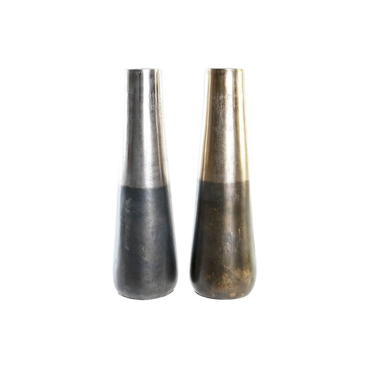 Vase DKD Home Decor 15,5 x 15,5 x 49,5 cm Aluminium Moderne (2 Stück)