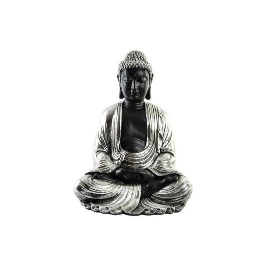 Deko-Figur DKD Home Decor 43 x 37 x 57 cm Silberfarben Schwarz Buddha Orientalisch