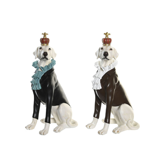Deko-Figur DKD Home Decor 19,5 x 16 x 38,5 cm Schwarz Weiß Hund (2 Stück)