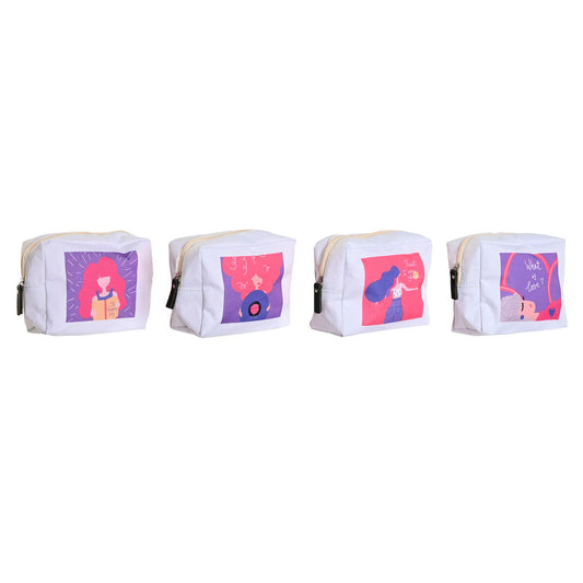 Reise-Toilettentasche DKD Home Decor Weiß polialgodon 15 x 6 x 12 cm (4 Stück)