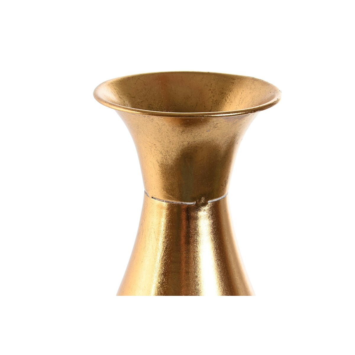 Vase Home ESPRIT Weiß Gold Metall 14 x 14 x 63 cm