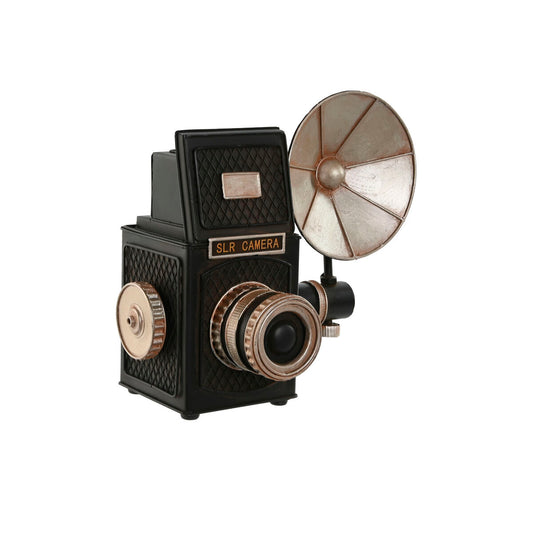 Deko-Figur Home ESPRIT Schwarz Silberfarben Kamera/Fotoapparat Vintage 26 x 16 x 24 cm