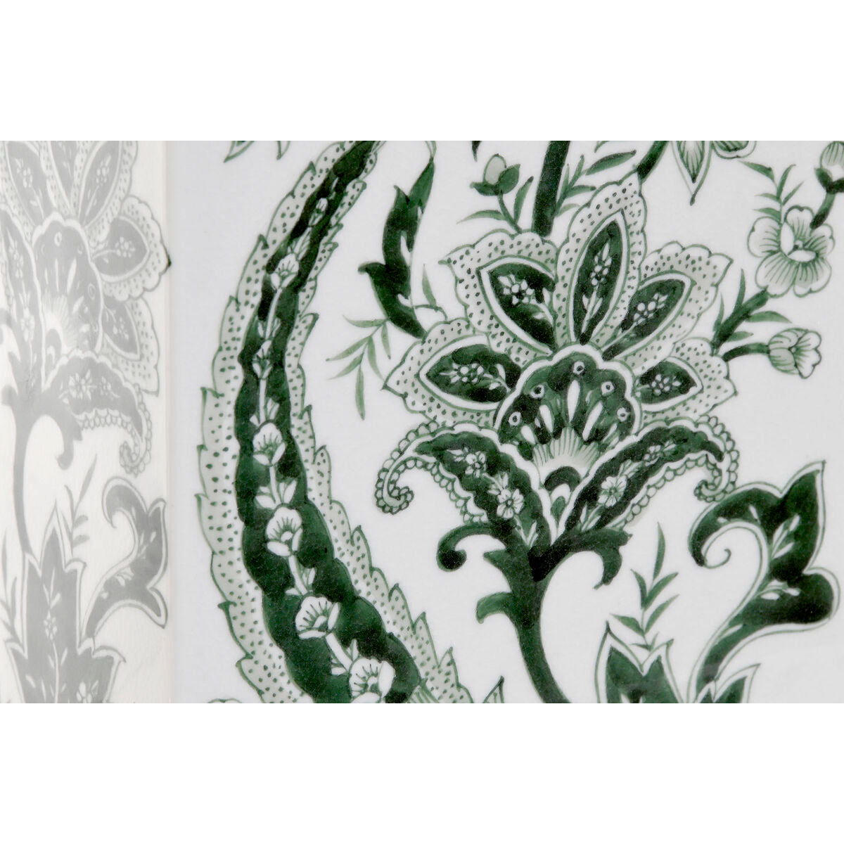 Vase Home ESPRIT Weiß grün Porzellan Pflanzenblatt 16,5 x 8 x 38 cm