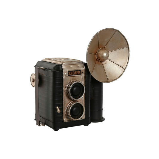 Deko-Figur Home ESPRIT Schwarz Silberfarben Fotokamera Vintage 25 x 14 x 24 cm