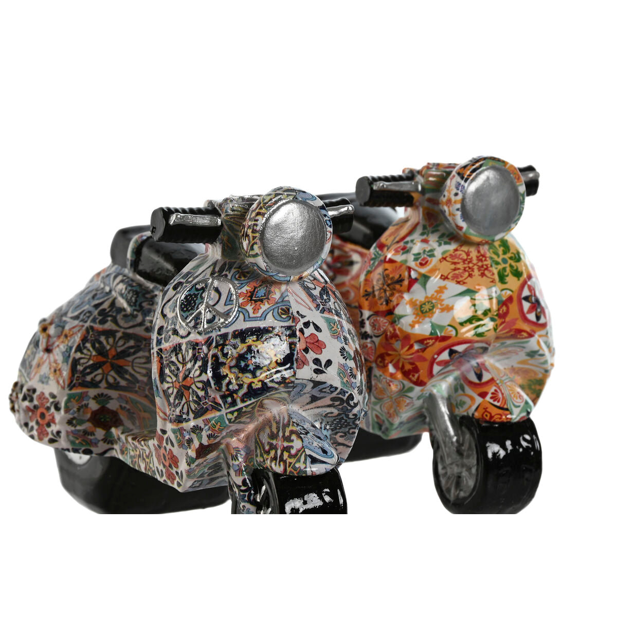 Deko-Figur Home ESPRIT Bunt Mediterraner scooter 14 x 8 x 11 cm (2 Stück)