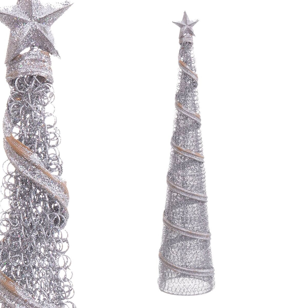 Weihnachtsschmuck Silber Metall konisch 10 x 10 x 50 cm