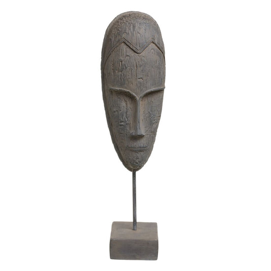 Deko-Figur Grau Maske 19 x 12 x 62 cm