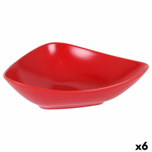 Suppenteller Rot aus Keramik 24 x 19 x 7 cm (6 Stück)