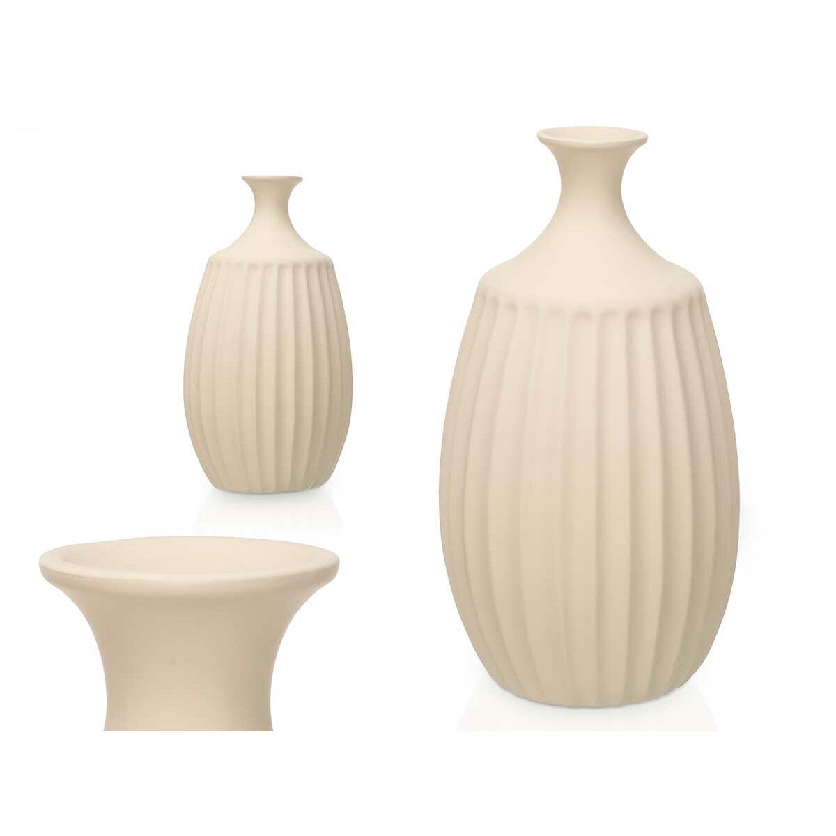 Vase Beige aus Keramik 27 x 48 x 27 cm