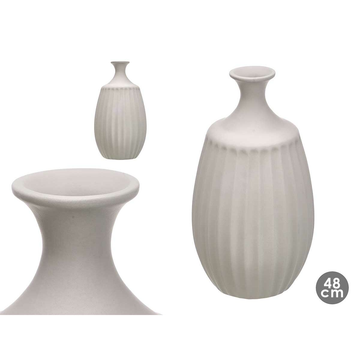 Vase Grau aus Keramik 27 x 48 x 27 cm