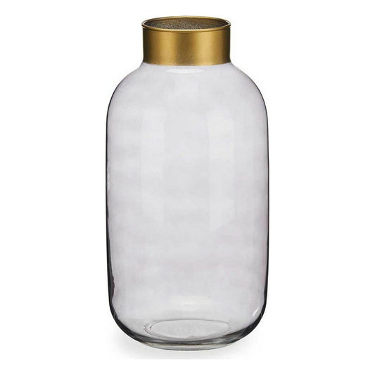 Vase weich Grau Gold Glas (14,5 x 29,5 x 14,5 cm)