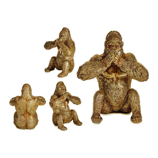 Deko-Figur Gorilla Gold 11 x 18 x 16,2 cm