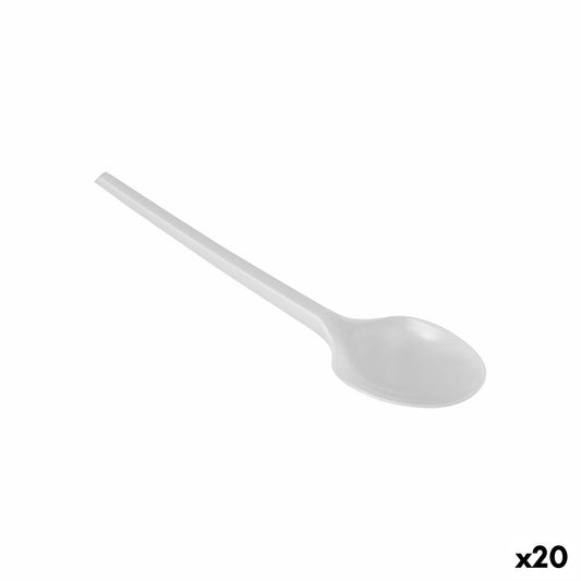 Löffel-Set Algon Wiederverwendbar Weiß 20 Stück 12,5 cm