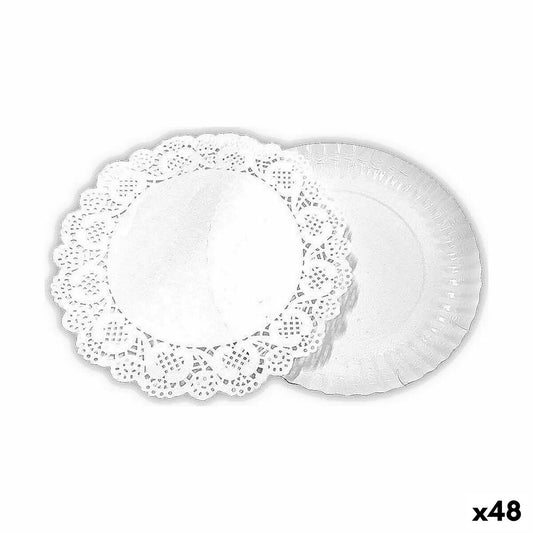 Tablett für Snacks Algon kreisförmig Weiß 30 x 30 x 1,5 cm (48 Stück)