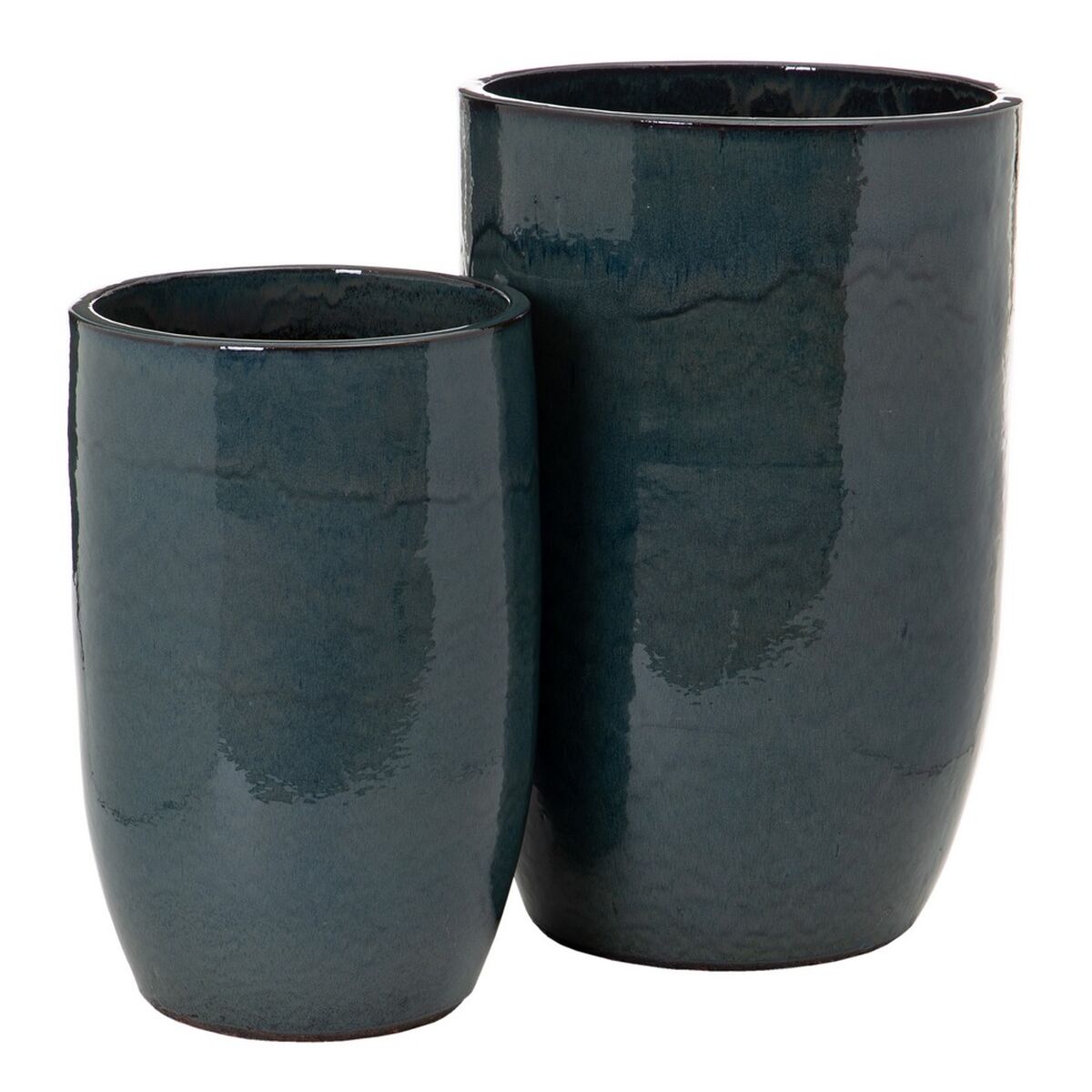 Vase 52 x 52 x 80 cm aus Keramik Blau (2 Stück)