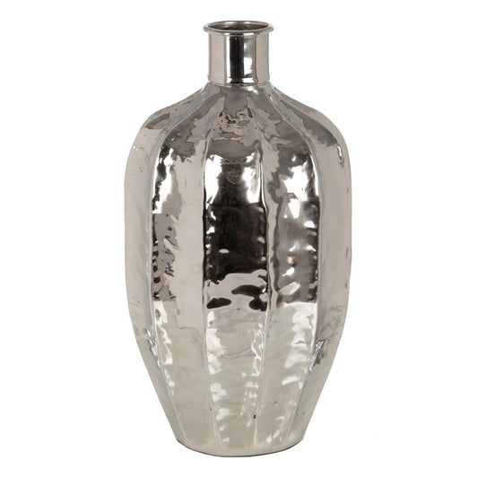Vase 30,5 x 30,5 x 56 cm Silber Aluminium