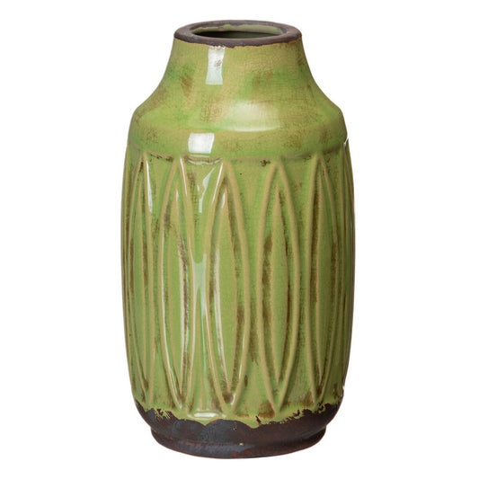 Vase Pistazienfarben aus Keramik 12,5 x 12,5 x 22,5 cm