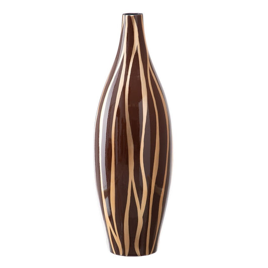 Vase 20 x 20 x 58,5 cm Zebra aus Keramik Gold Braun