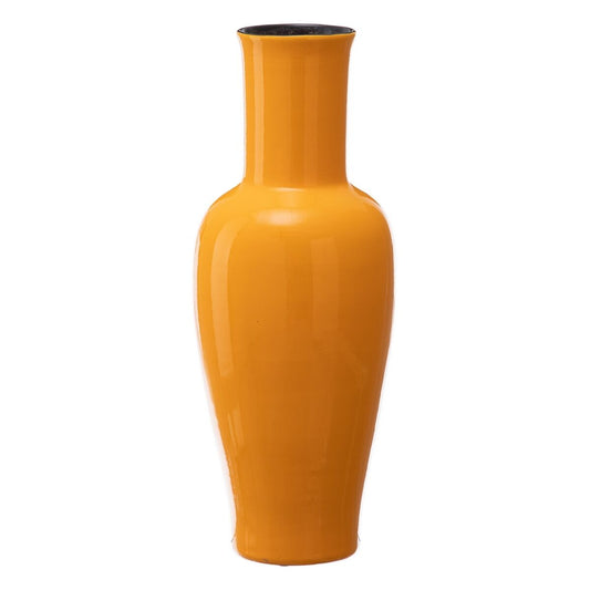 Vase 21,5 x 21,5 x 52,5 cm aus Keramik Gelb