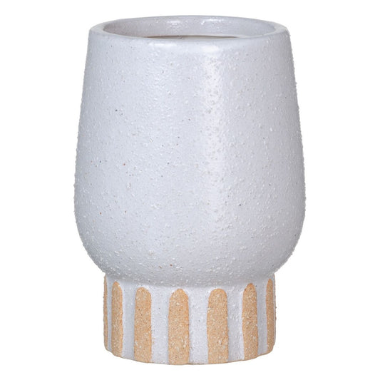 Vase Weiß aus Keramik 12,5 x 12,5 x 18 cm