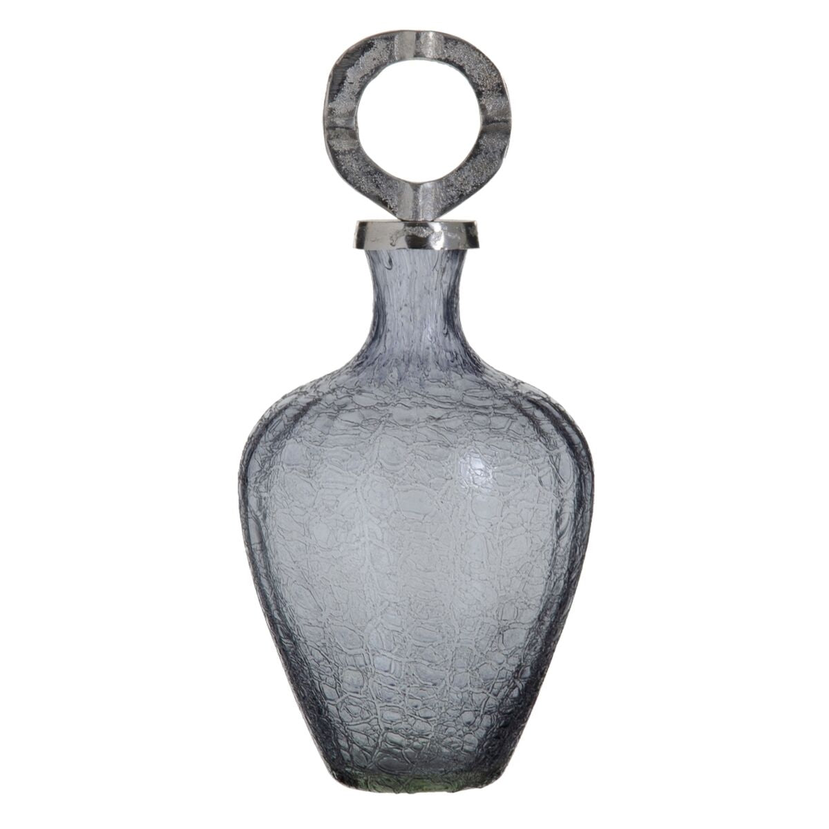 Vase Kristall Grau Metall Silber 20 x 20 x 30 cm