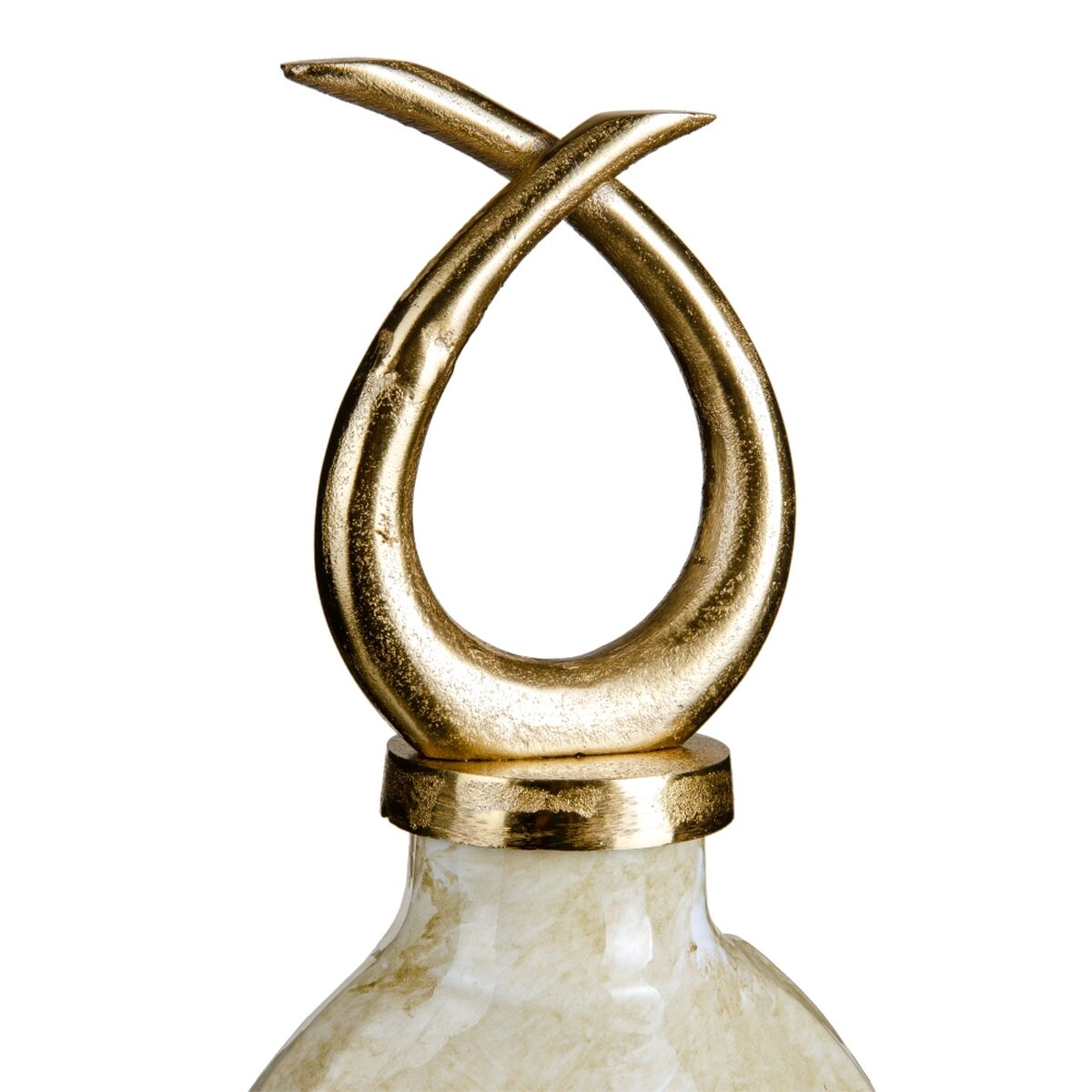 Vase 24 x 13 x 64 cm Kristall Gold Metall Weiß