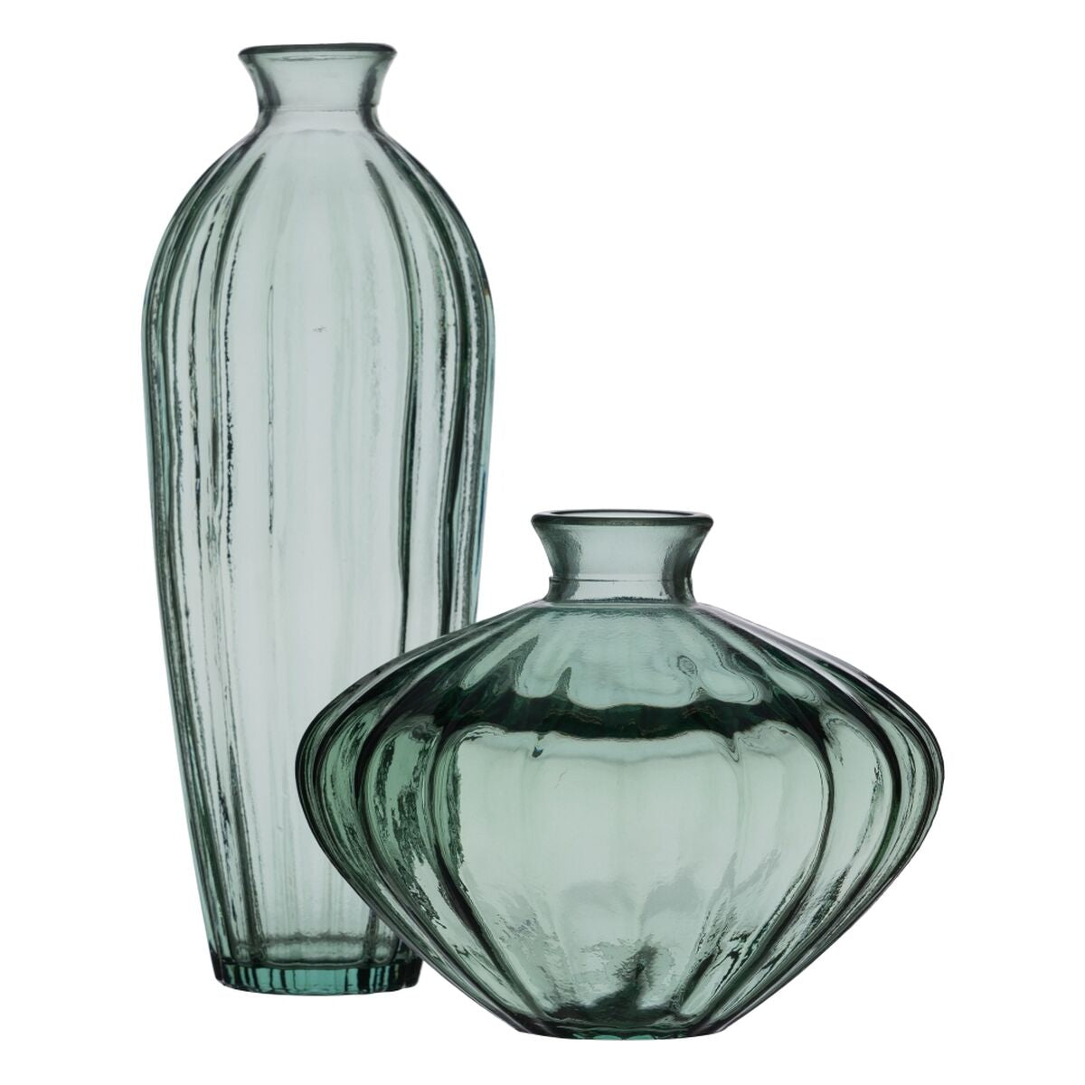 Vase Recyceltes Glas grün 12 x 12 x 29 cm