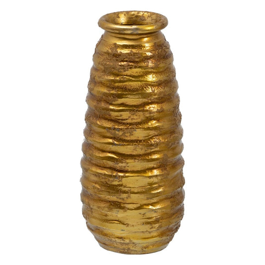 Vase 16 x 16 x 41,5 cm aus Keramik Gold