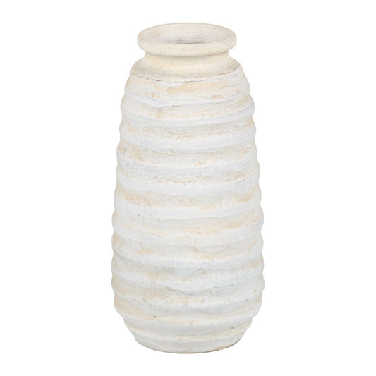 Vase Creme aus Keramik 15 x 15 x 30 cm