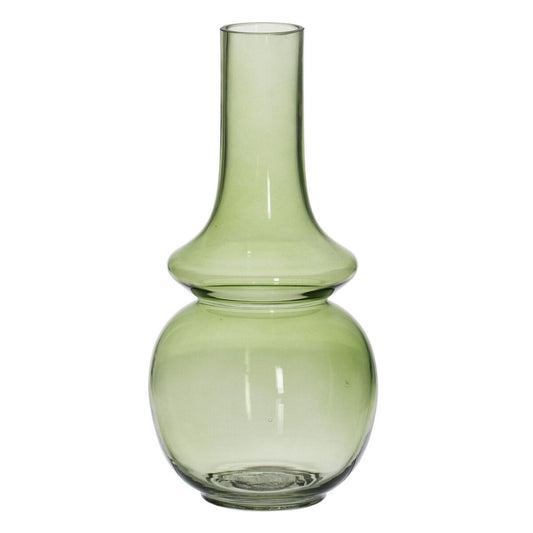 Vase grün Kristall 12,5 x 12,5 x 26 cm