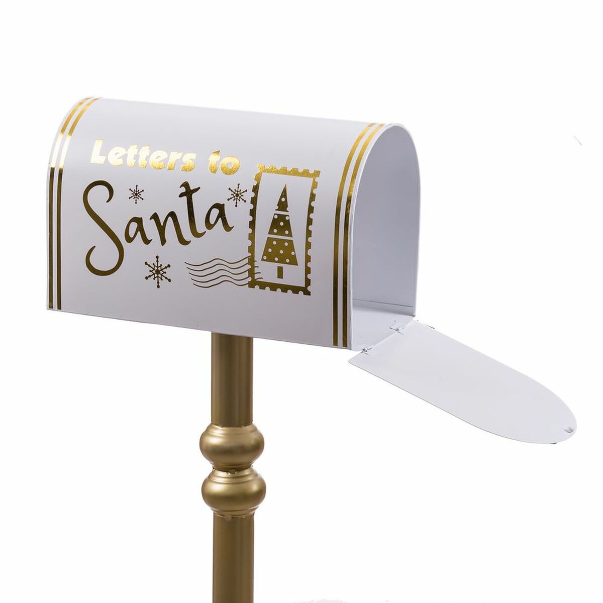 Weihnachtsschmuck Weiß Gold Metall Briefkasten 33 x 18 x 100,5 cm