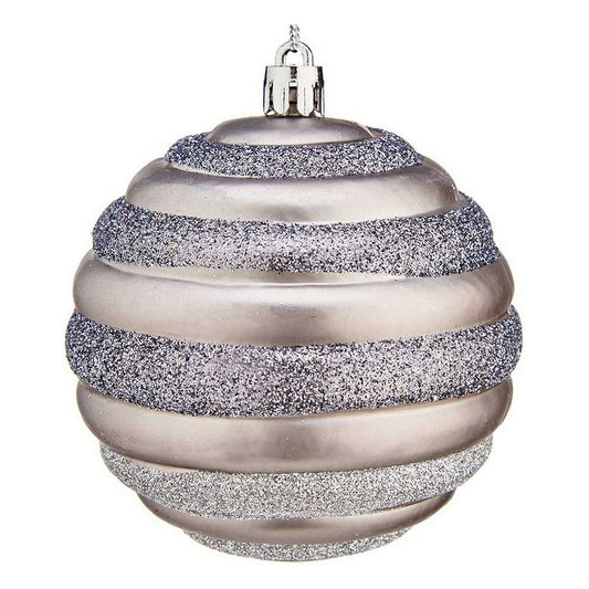Weihnachtsbaumkugeln Ø 8 cm 6 Stück Silberfarben Kunststoff