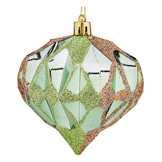Weihnachtsbaumkugeln Diamant Ø 8 cm 6 Stück grün Kunststoff