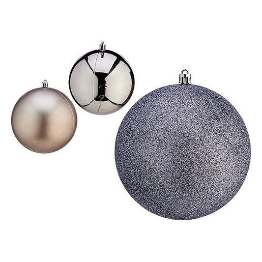 Weihnachtsbaumkugeln Ø 12 cm 6 Stück Silberfarben Kunststoff